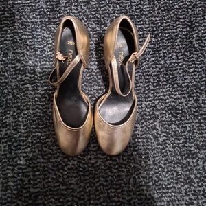 Next Metallic Gold Strap Heels